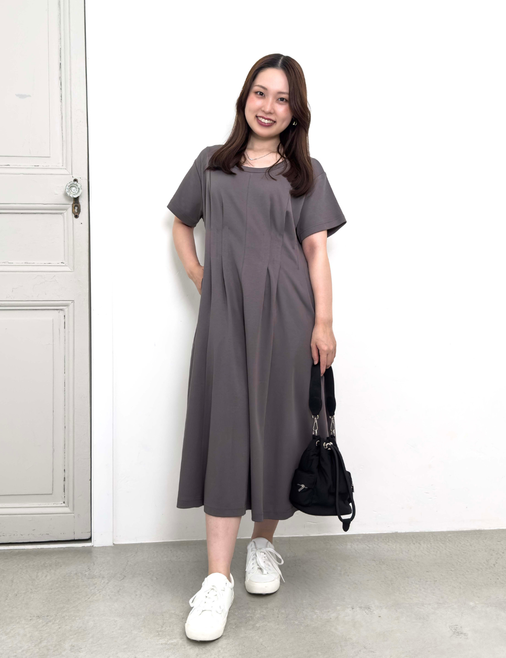 汗染み防止タックTシャツワンピ