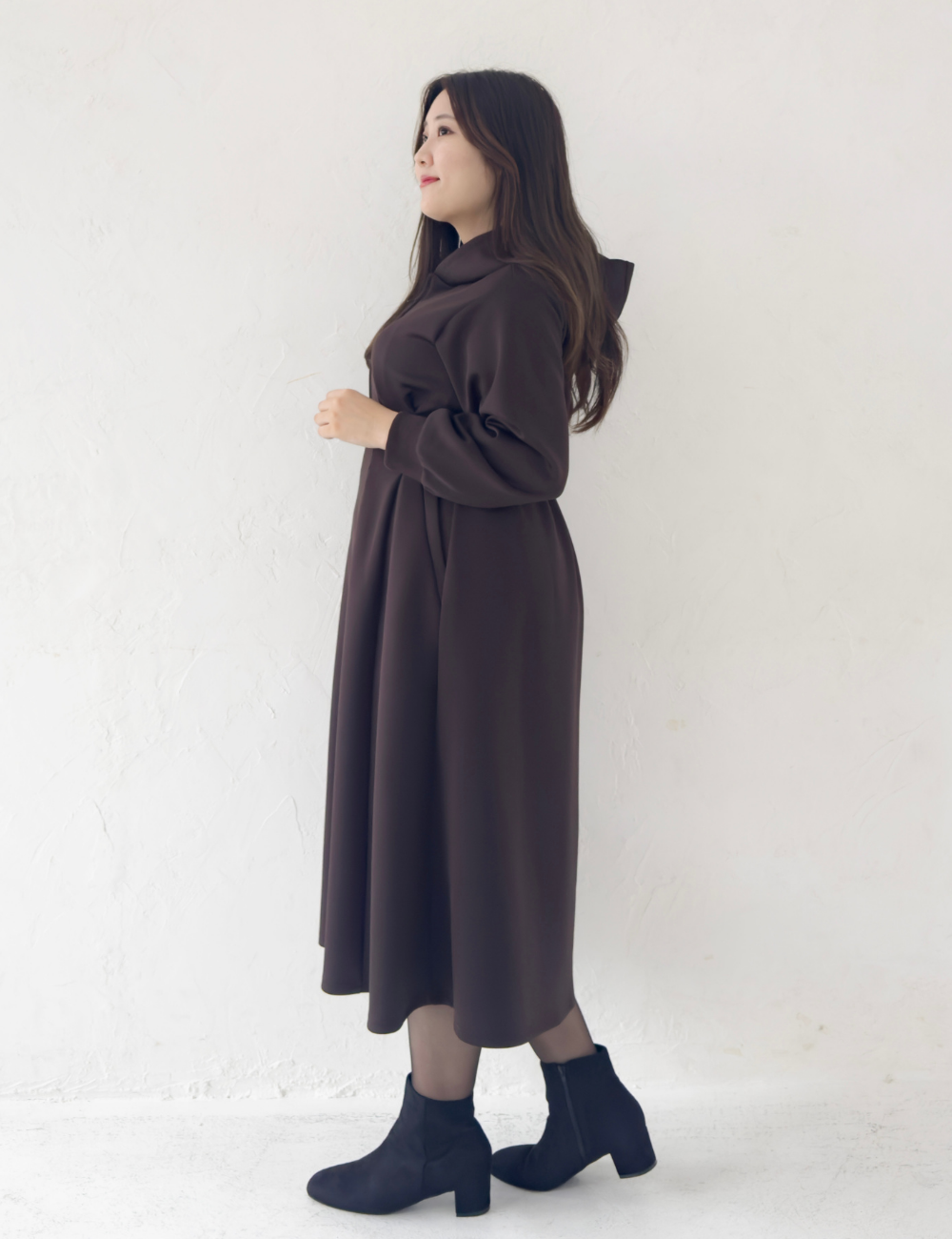 【ベーシックライン】ダブルポケットパーカーワンピ