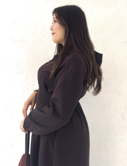 【ベーシックライン】ダブルポケットパーカーワンピ