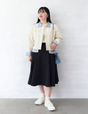 Pintuck flared skirt