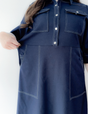 Denim-like shirt dress