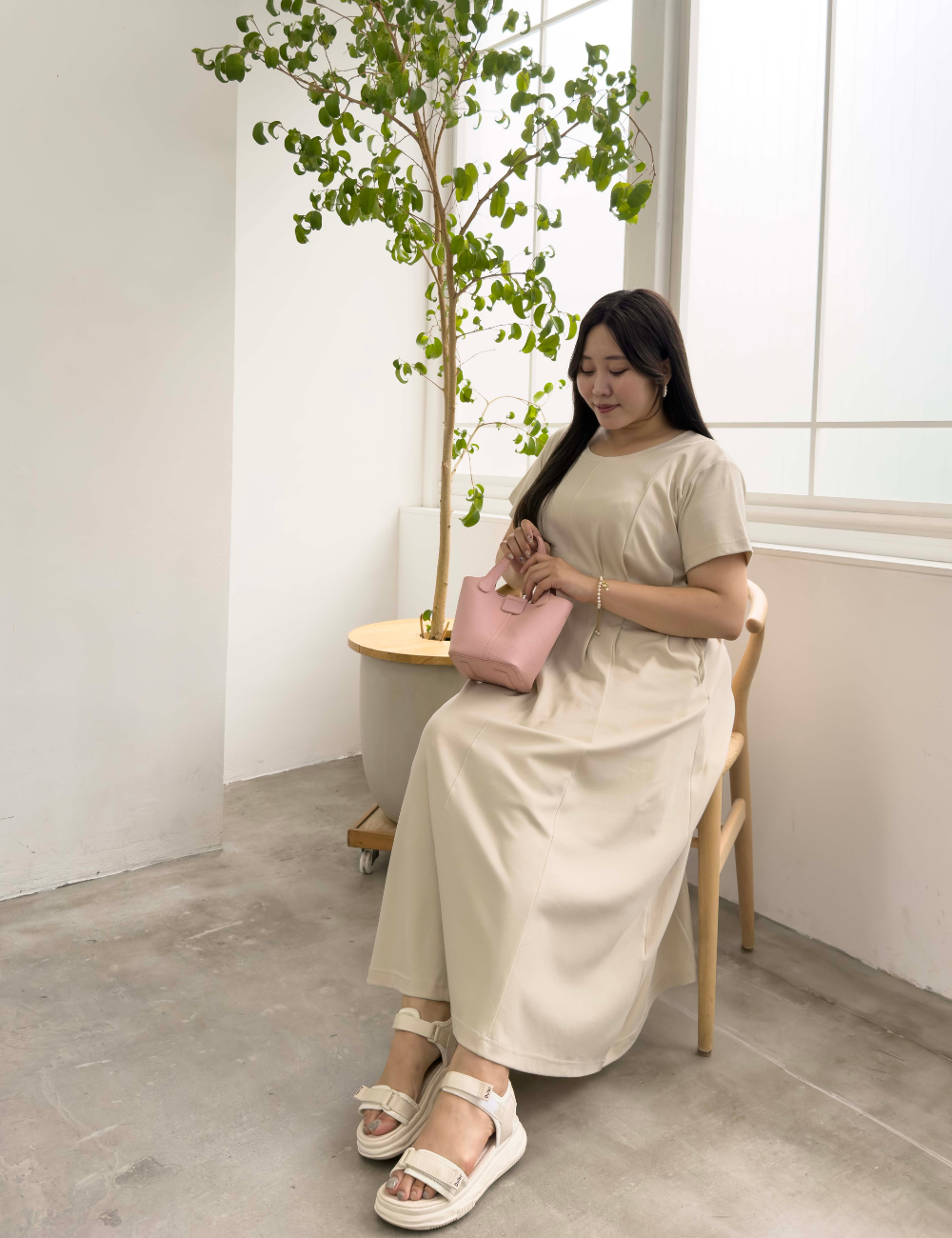 汗染み防止タックTシャツワンピ