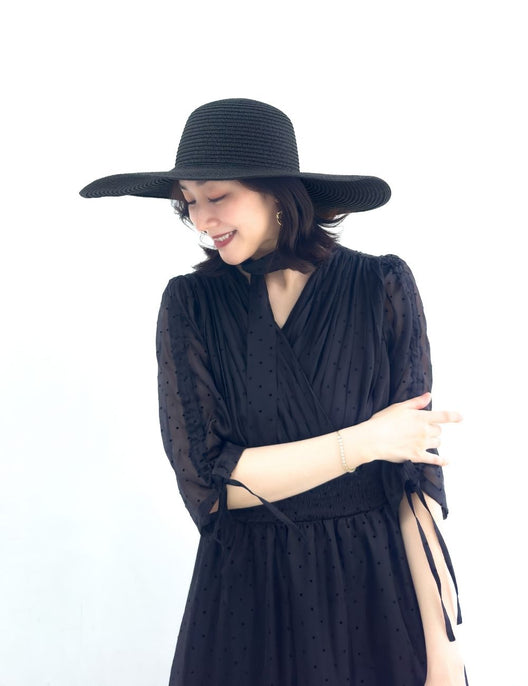 つば広女優帽