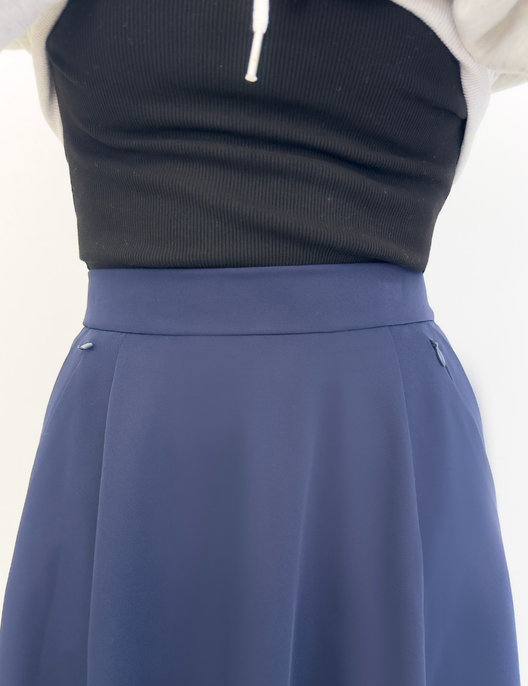 [Basic Line] Double Pocket Flared Skirt