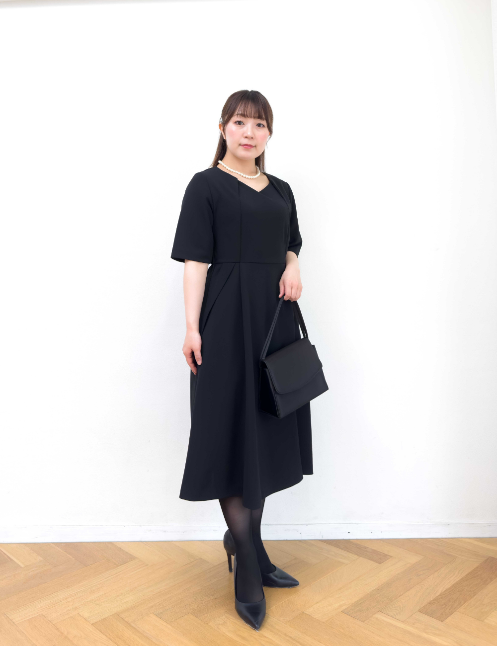 Washable and Stretchy Black Formal Wear (2-piece dress set)