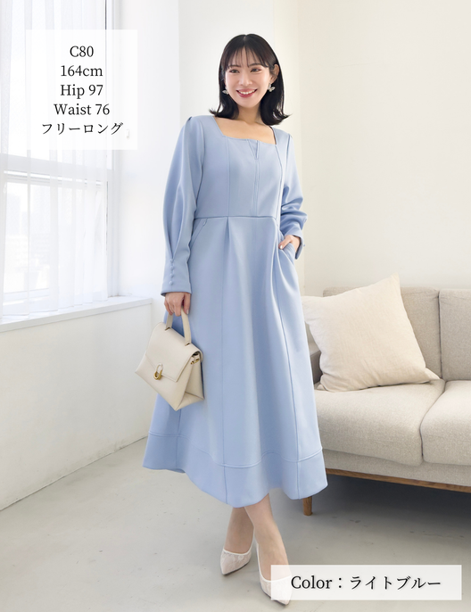 キーネックポンチワンピース | CINEMATIQ by Pinup Closet キーネックポンチワンピース | CINEMATIQ by Pinup Closet