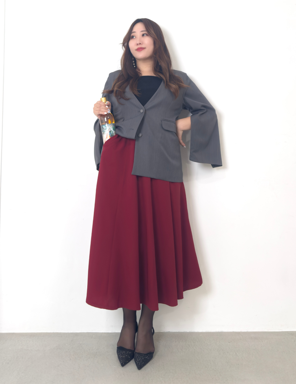 [Basic Line] Double Pocket Flared Skirt