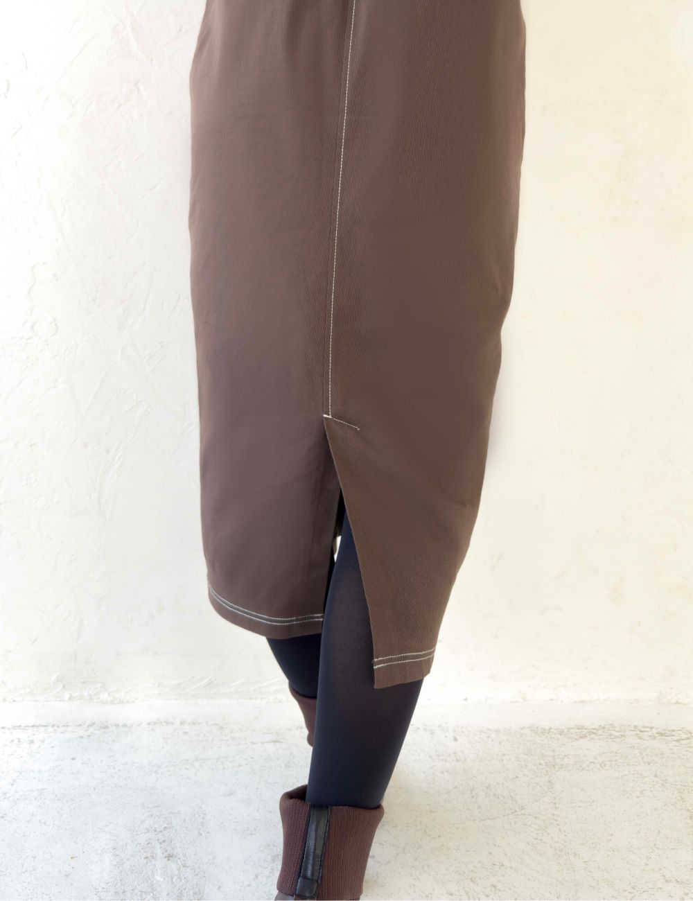 【ベーシックライン】デニムライクスカート