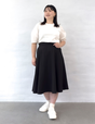 Pintuck flared skirt