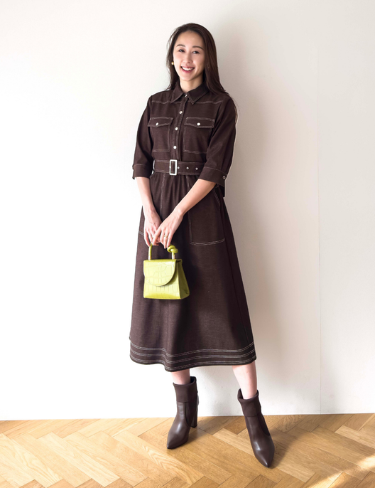 Denim-like shirt dress