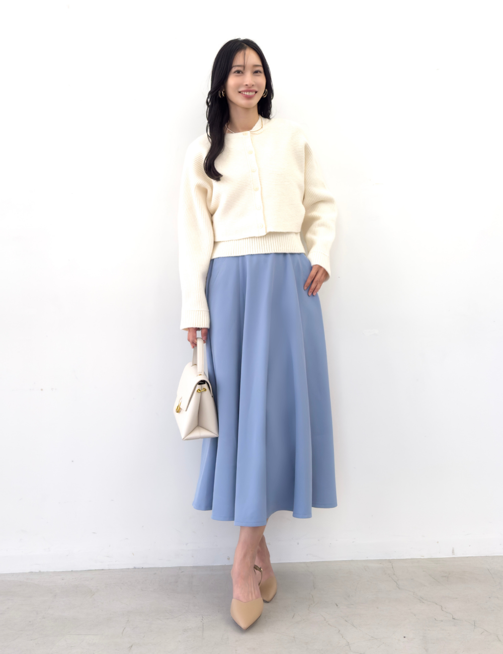 [Basic Line] Double Pocket Flared Skirt