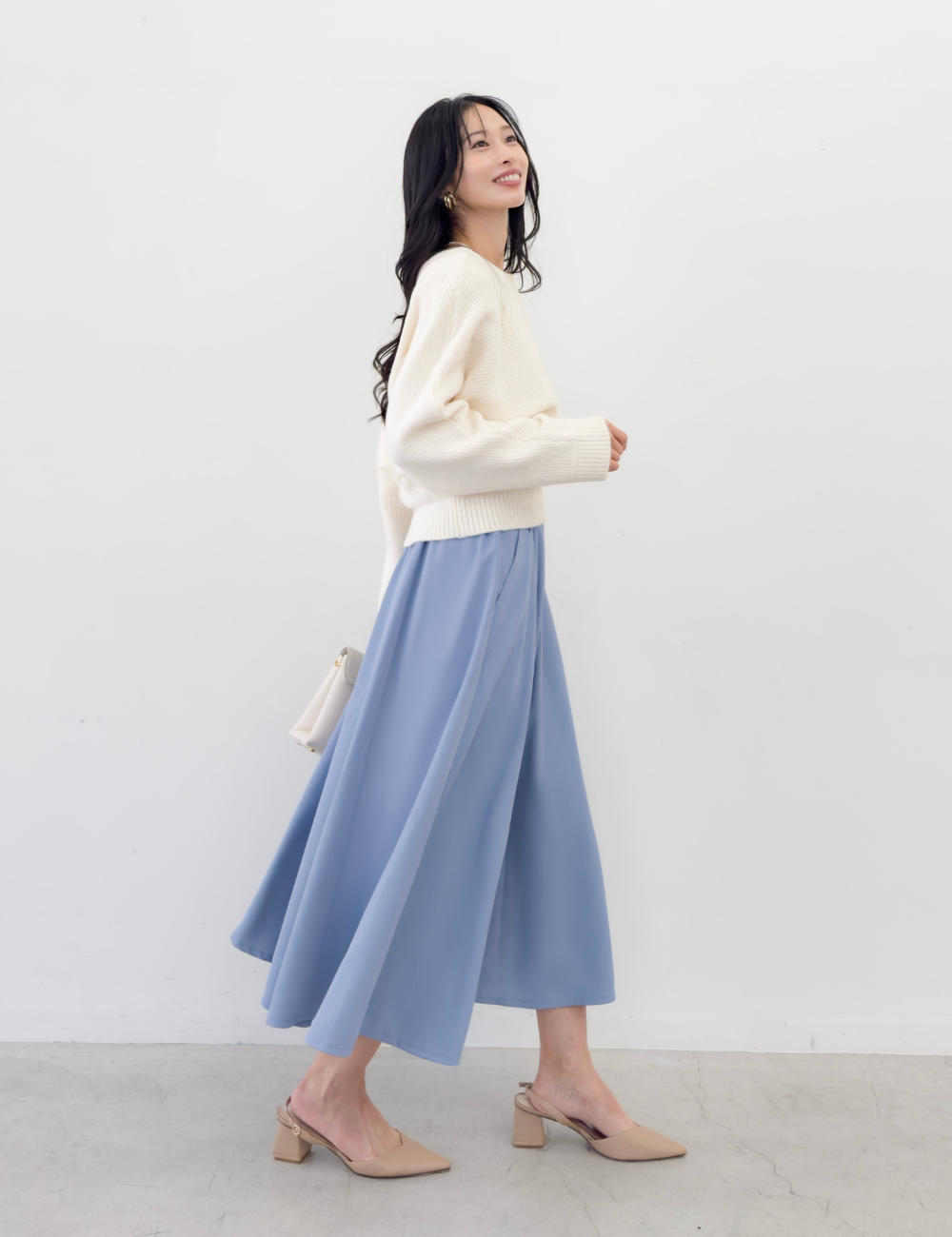 [Basic Line] Double Pocket Flared Skirt