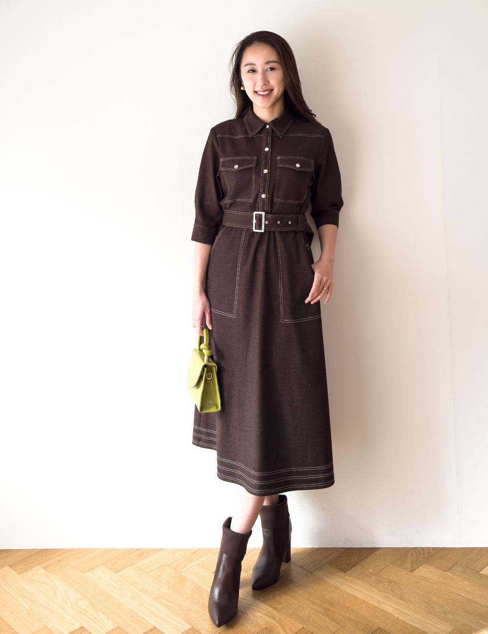 Denim-like shirt dress