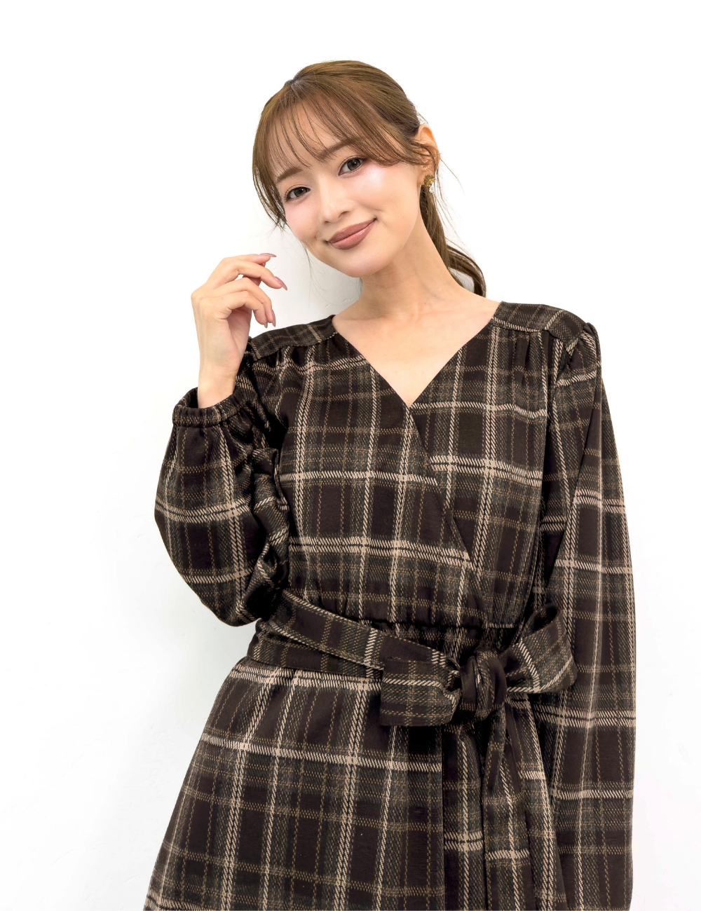 Cache-coeur Checked Dress