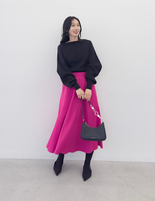 [Basic Line] Double Pocket Flared Skirt