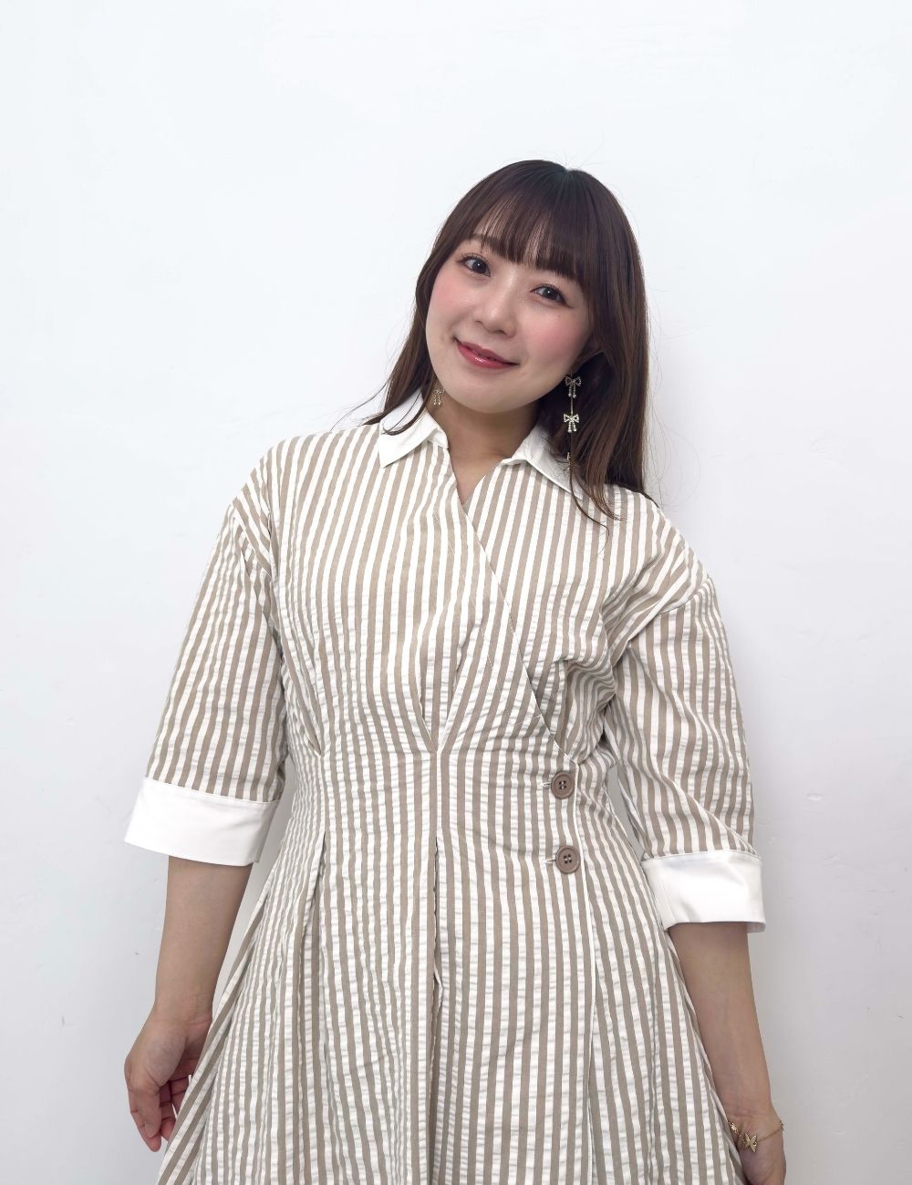 フロントオープンシャツワンピ