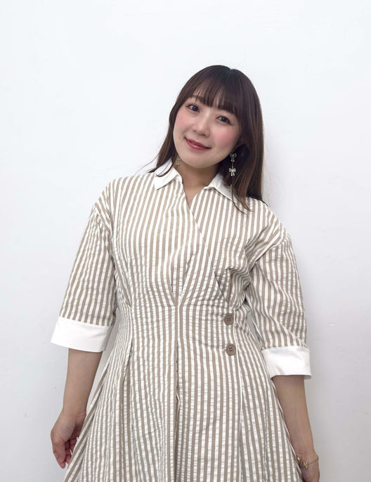 フロントオープンシャツワンピ