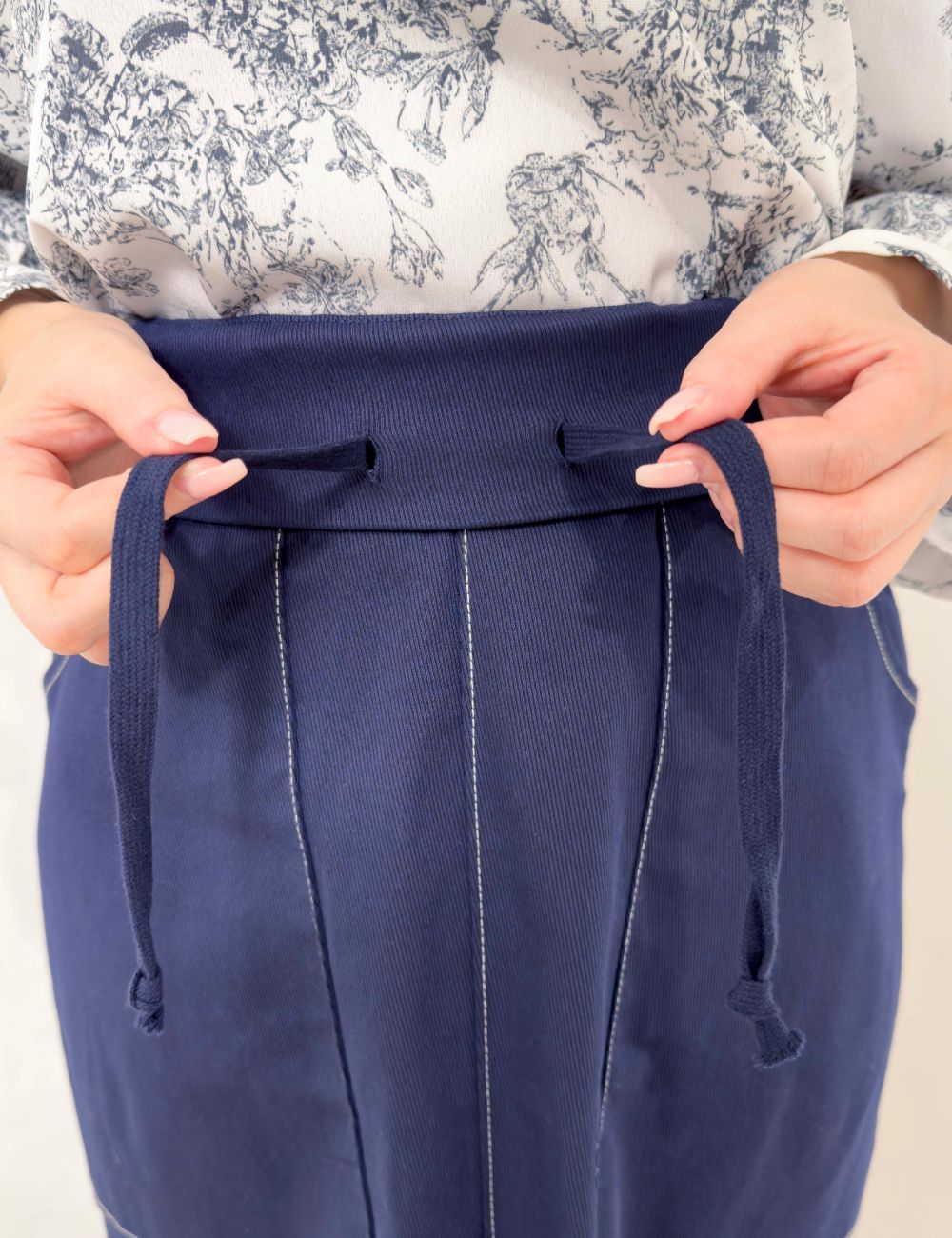 【ベーシックライン】デニムライクスカート