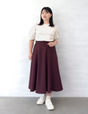 Pintuck flared skirt