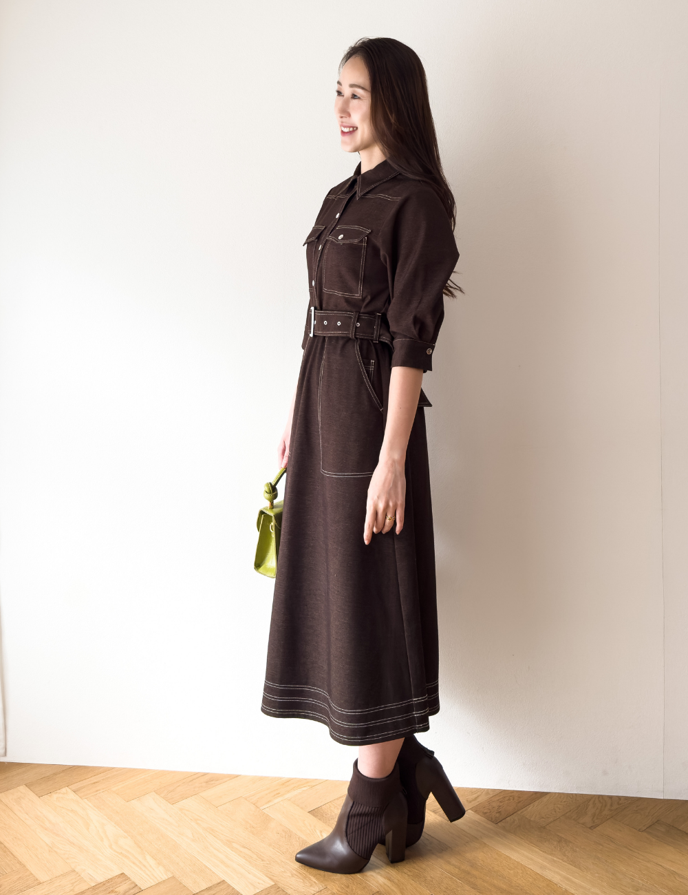 Denim-like shirt dress