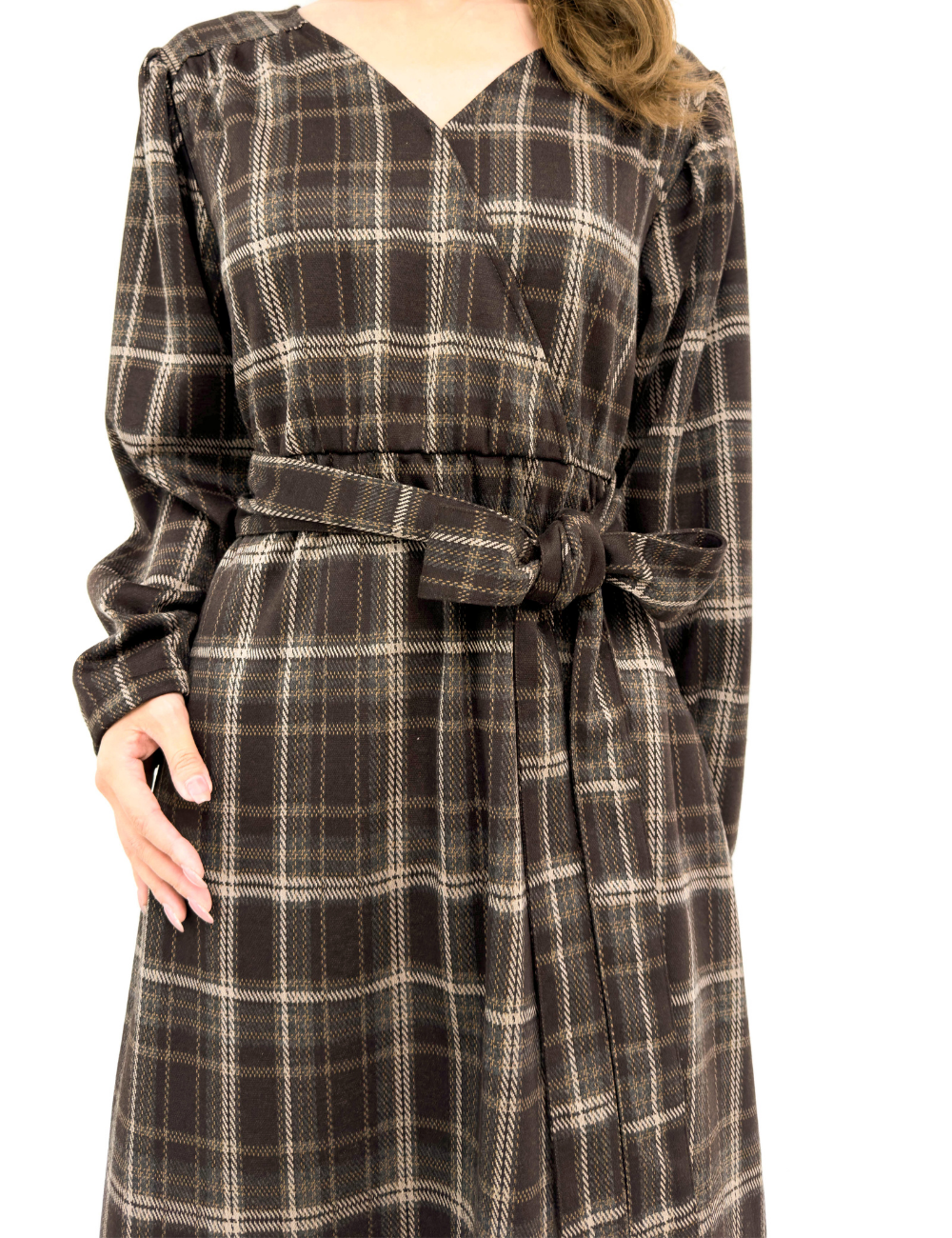 Cache-coeur Checked Dress