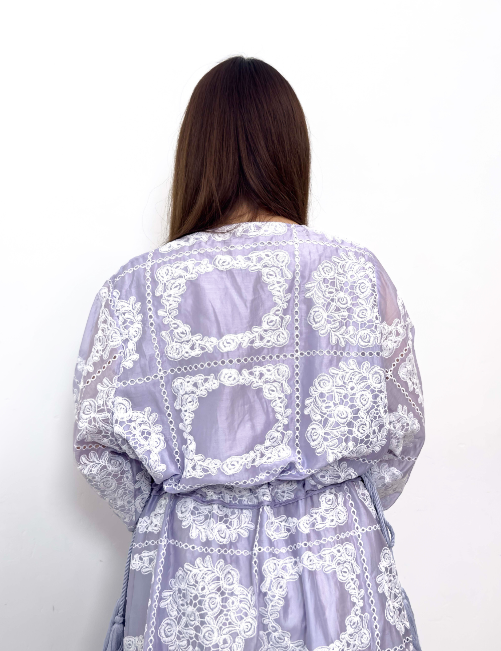 Real Free Sheer Fully Embroidered One-Piece Dress