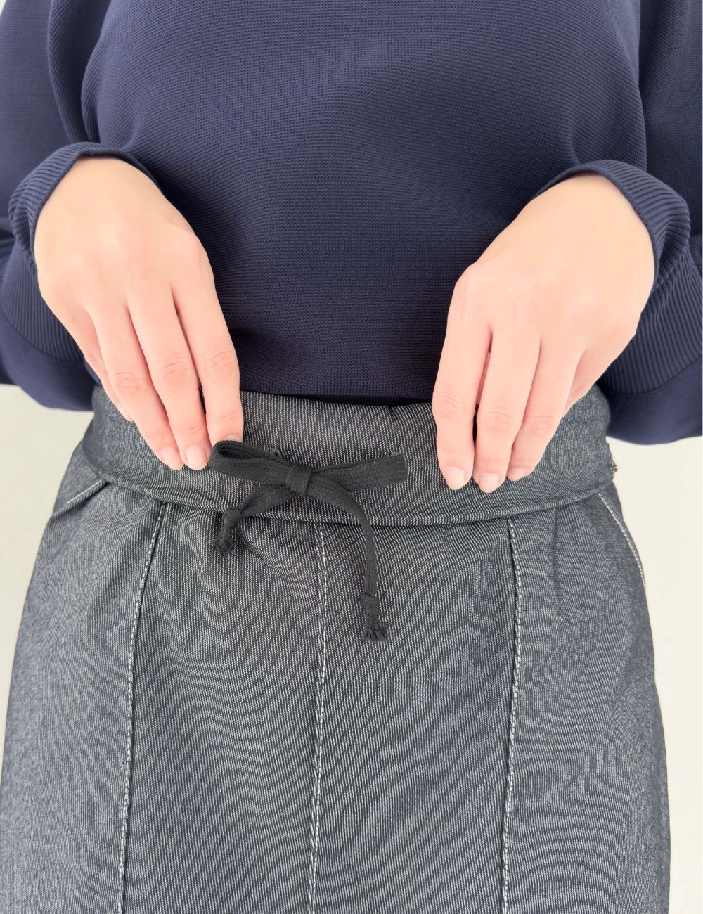 【ベーシックライン】デニムライクスカート