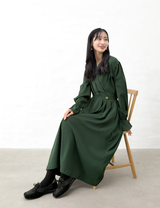 カシュクールタックワンピ