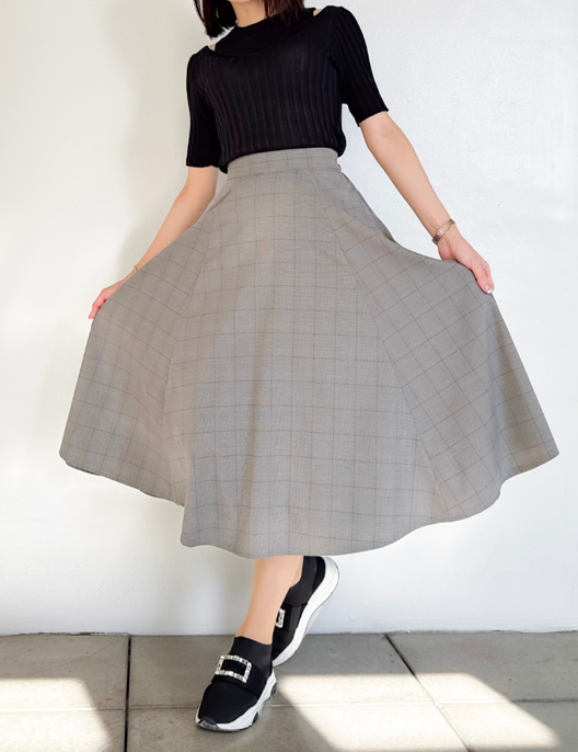 [Basic Line] Glen Check Skirt