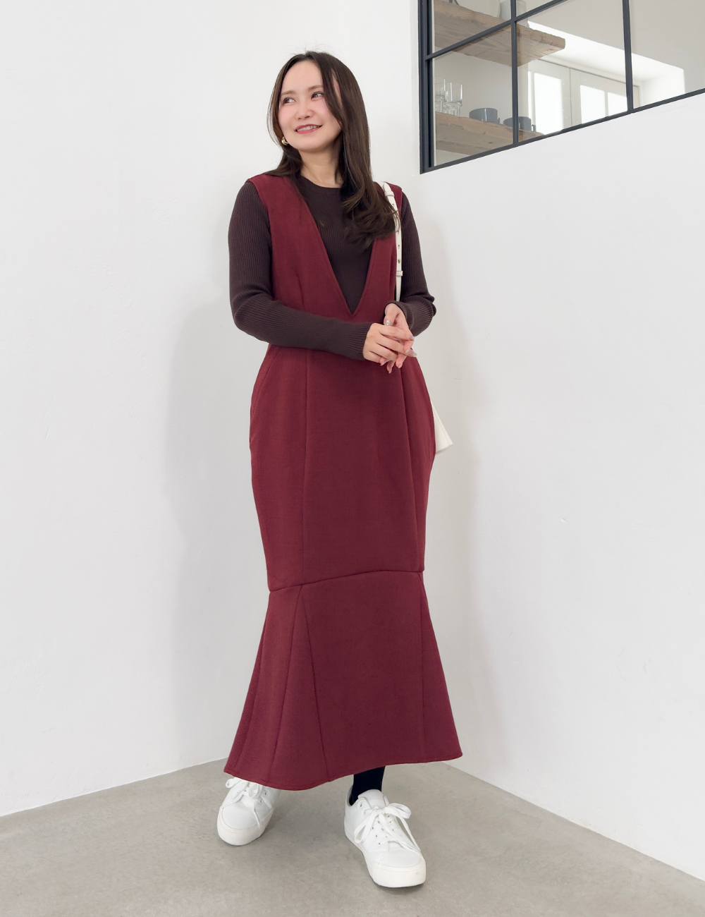 【べーシックライン】ダブルポケットジャンパースカート