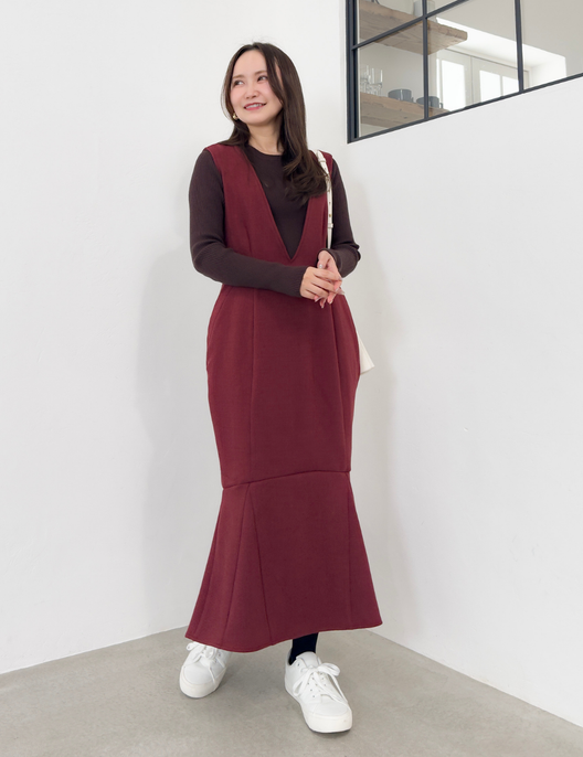 【べーシックライン】ダブルポケットジャンパースカート