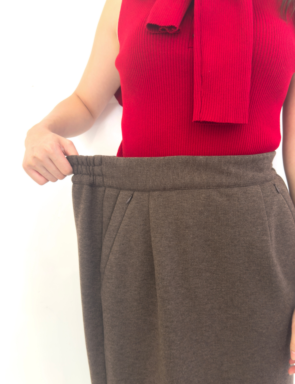 [Basic Line] Fleece-lined I-line skirt