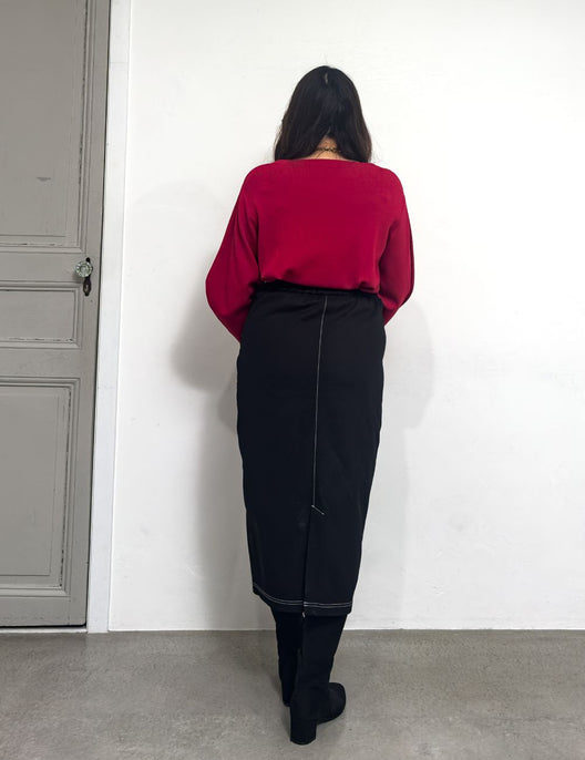 【ベーシックライン】デニムライクスカート