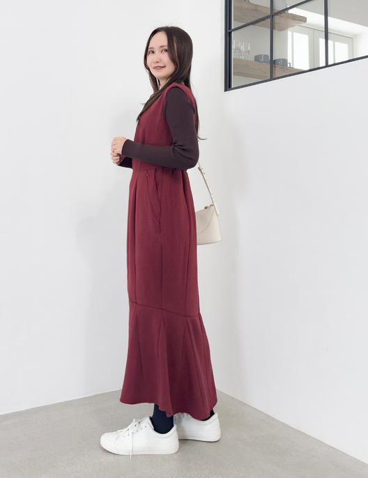 【べーシックライン】ダブルポケットジャンパースカート