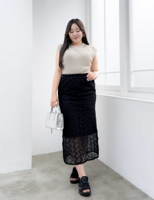 シアーストレッチレーススカート