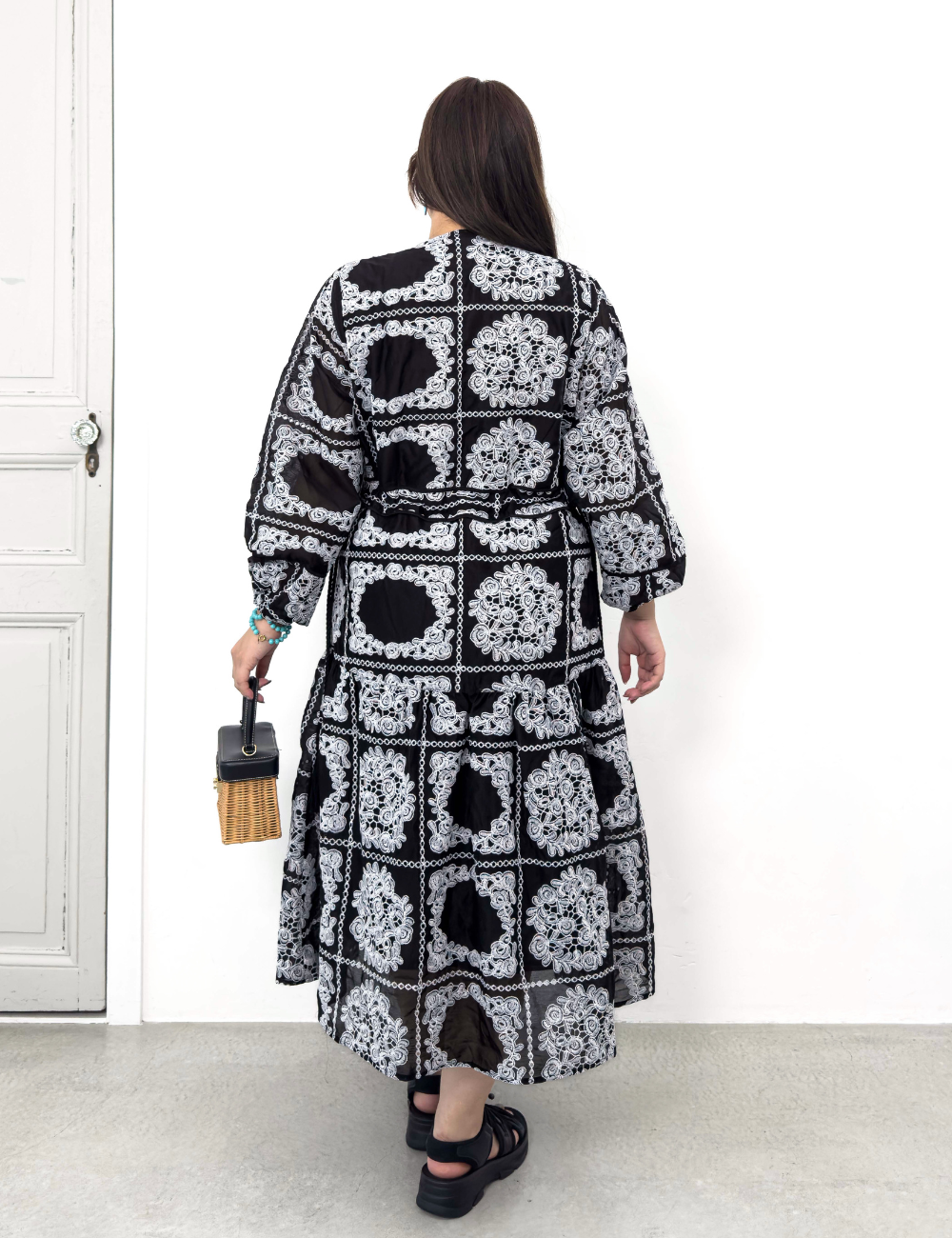 Real Free Sheer Fully Embroidered One-Piece Dress