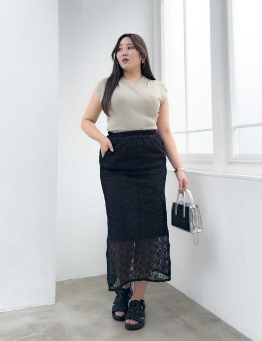 シアーストレッチレーススカート