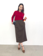 [Basic Line] Fleece-lined I-line skirt