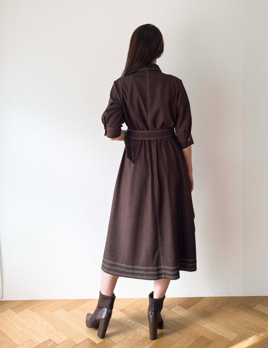 Denim-like shirt dress
