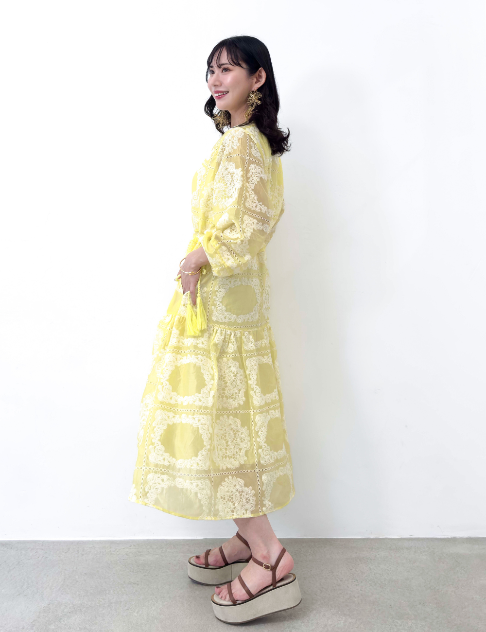 Real Free Sheer Fully Embroidered One-Piece Dress