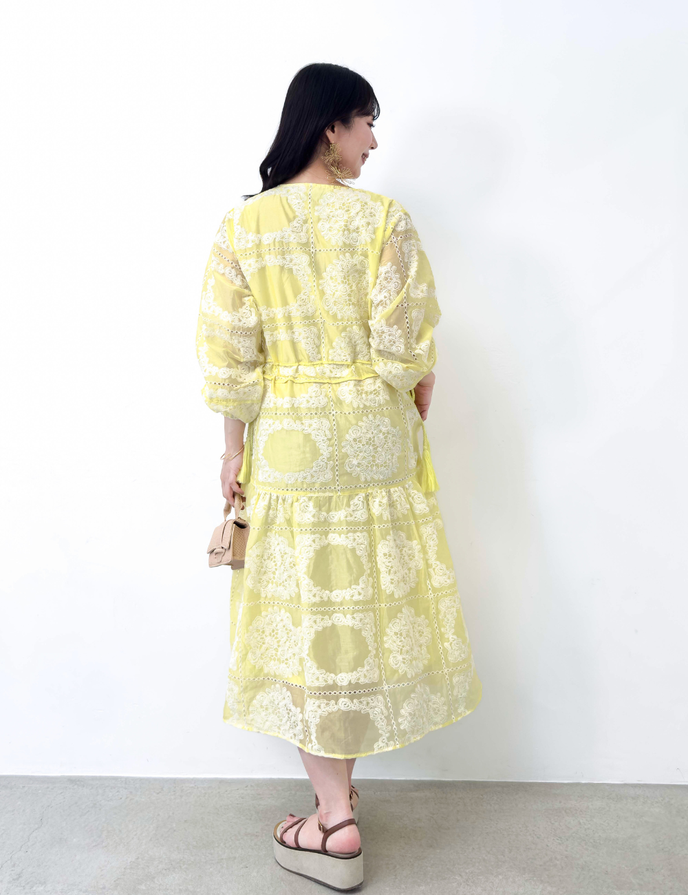 Real Free Sheer Fully Embroidered One-Piece Dress