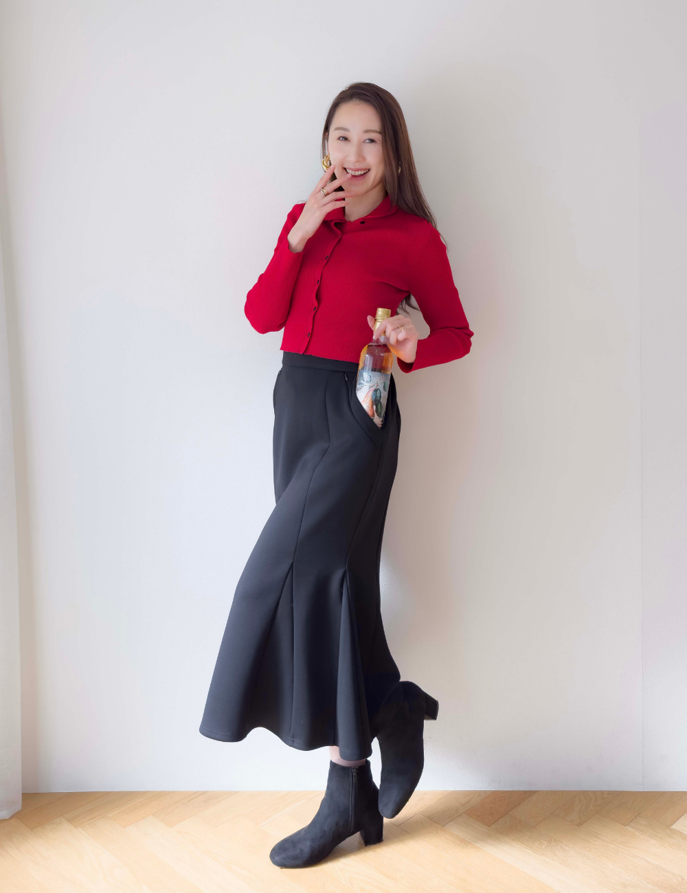 【べーシックライン】ダブルポケットポンチマーメイドスカート