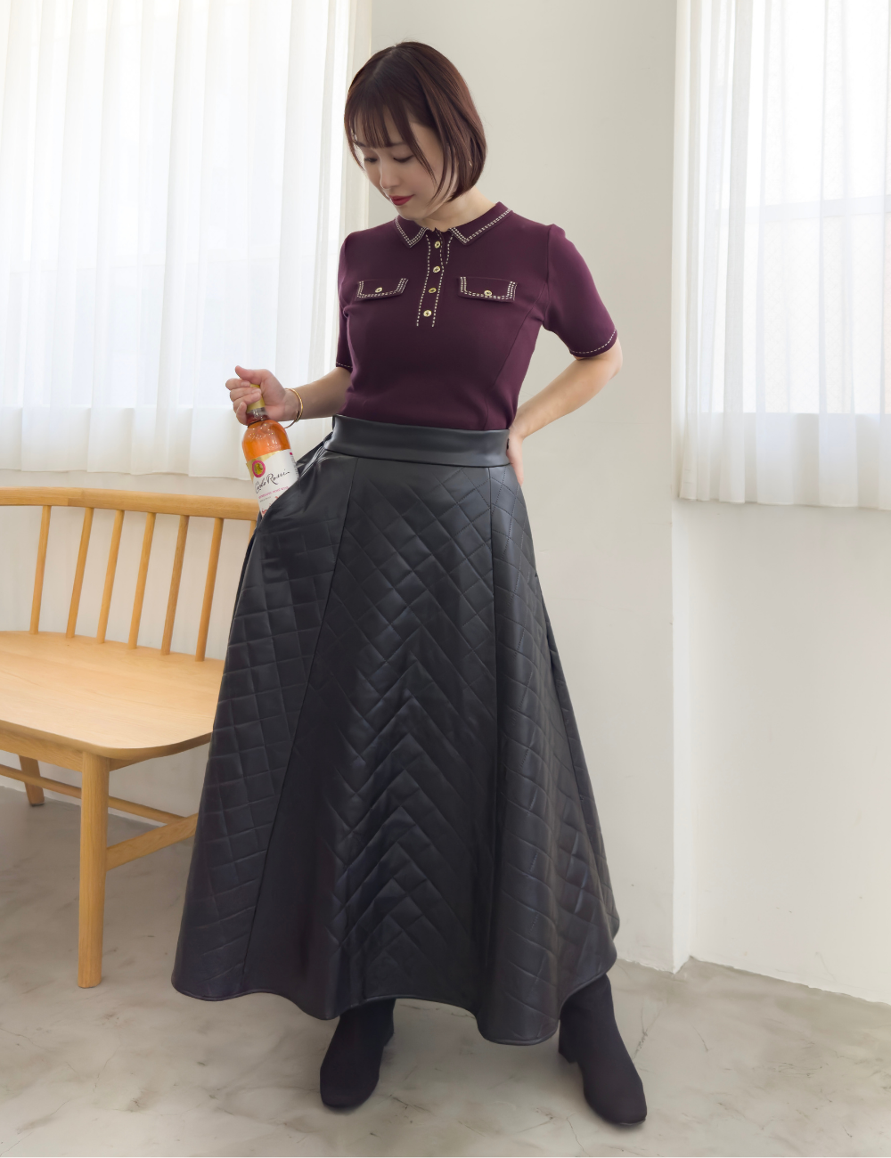 [Basic Line] Double Pocket Flared Skirt