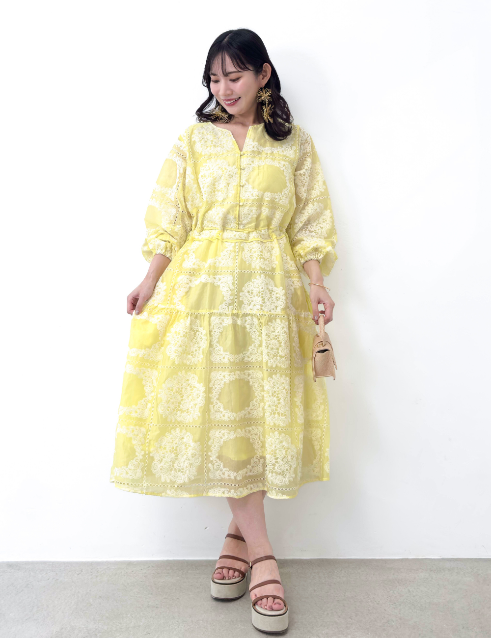 Real Free Sheer Fully Embroidered One-Piece Dress