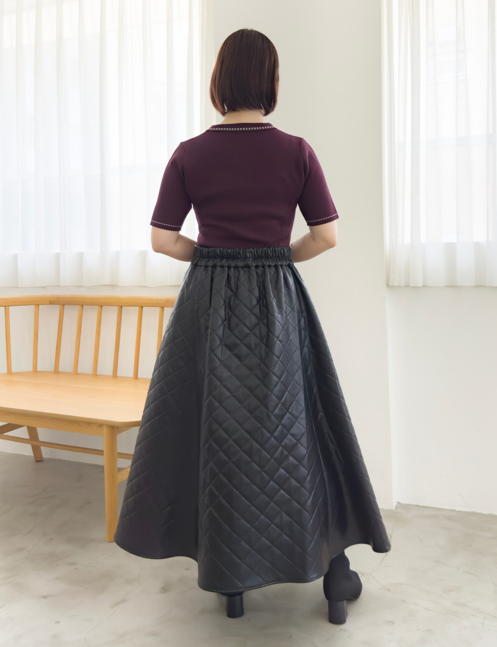 [Basic Line] Double Pocket Flared Skirt
