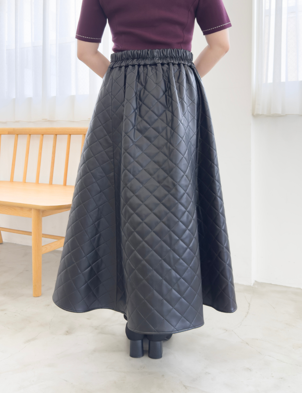 [Basic Line] Double Pocket Flared Skirt