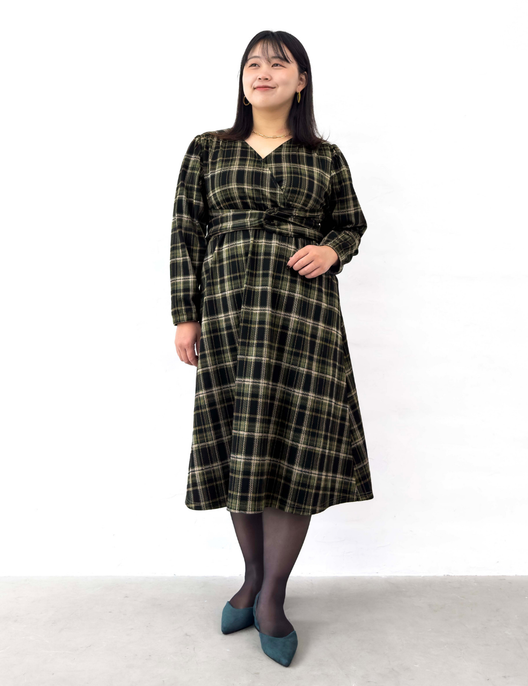 Cache-coeur Checked Dress