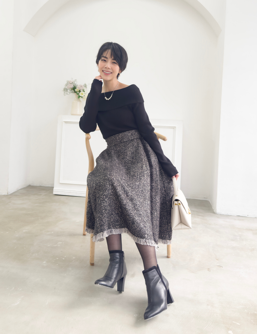 ツイードフリンジAラインスカート| CINEMATIQ by Pinup Closet ツイードフリンジAラインスカート| CINEMATIQ by Pinup Closet