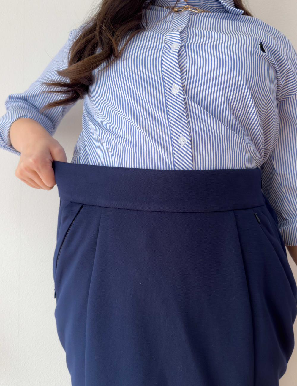 【べーシックライン】ダブルポケットポンチマーメイドスカート