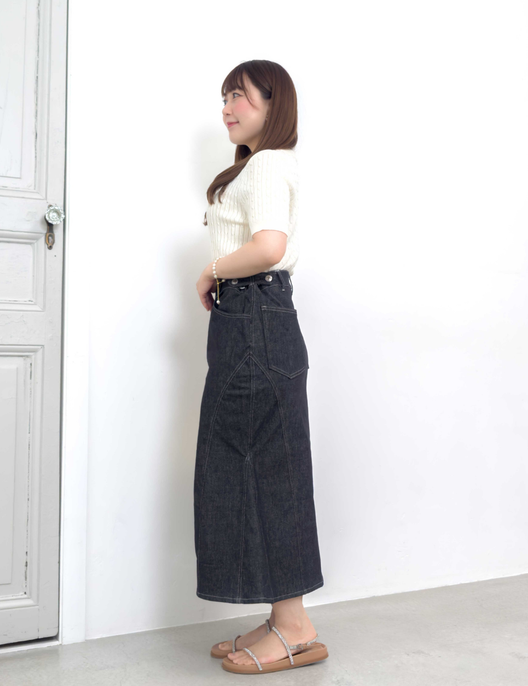 [Kaihara Denim] Adjustable Stretch Mermaid Skirt [Unbelievable Stretch]